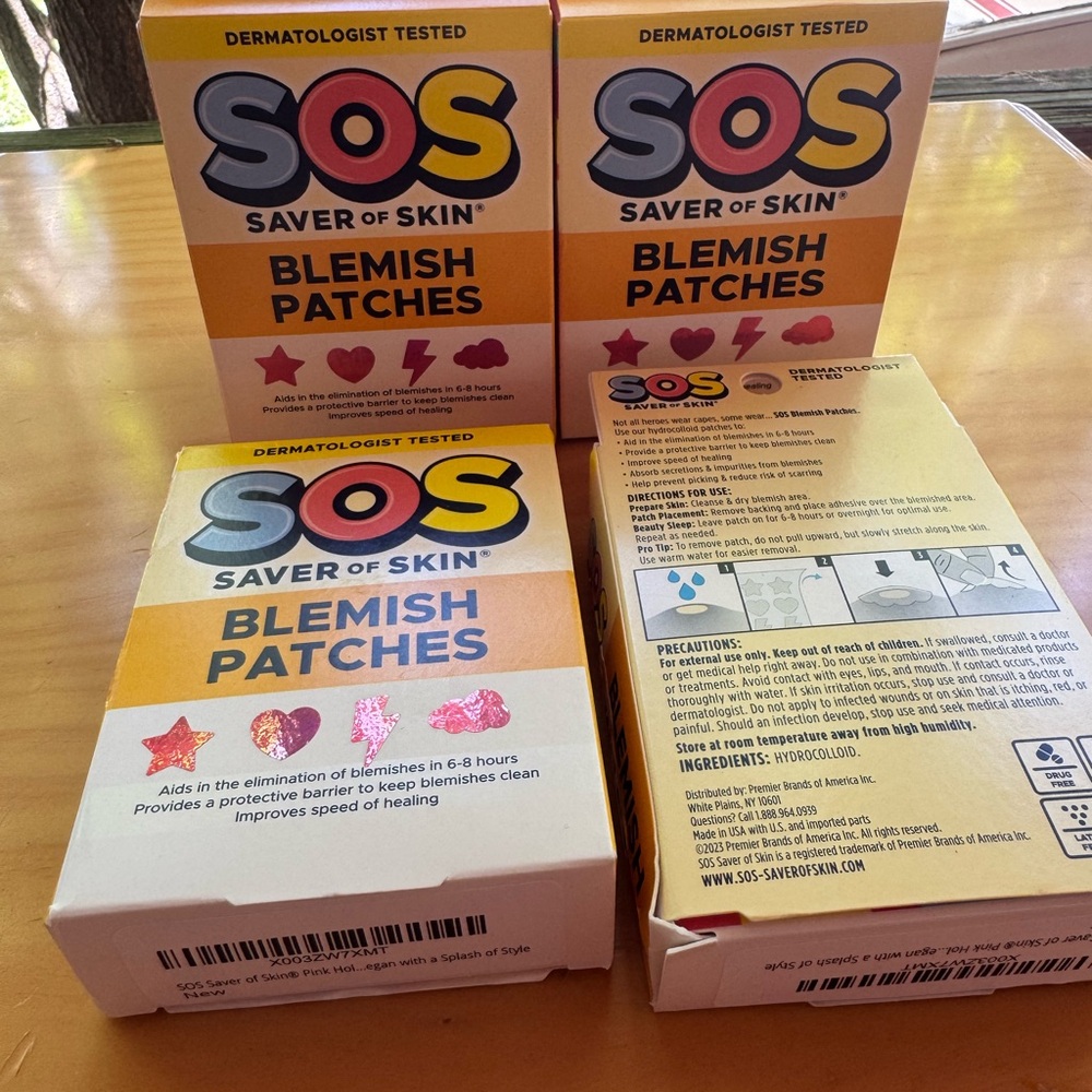SOS-Pink Hydrocolloid Acne Patches for Blemish Treatment